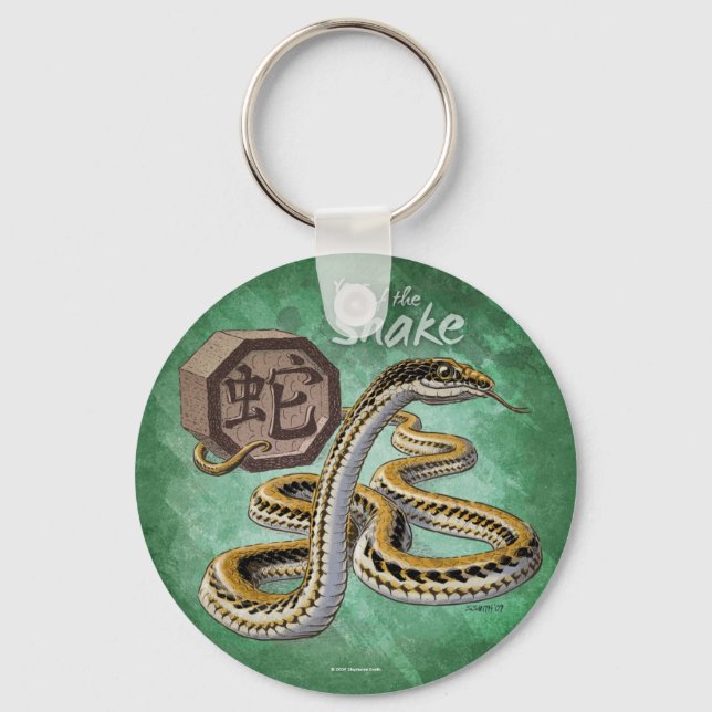 Porte-clés Année chinoise du zodiaque de l'art serpent (Recto)