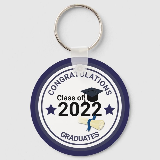 Porte-clés Année de diplôme classe élégante de 2022 (Recto)
