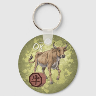 Porte-clés Année de l'Ox Chinese Zodiac Art
