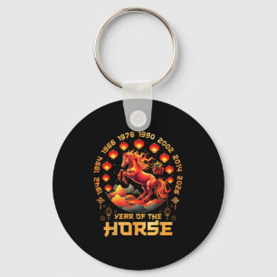 Porte-clés Année du cheval de feu Nouvel An chinois 2026 Déco