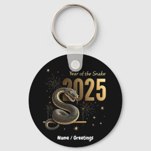 Porte-clés Année du serpent 2025 Zodiac chinois personnalisab