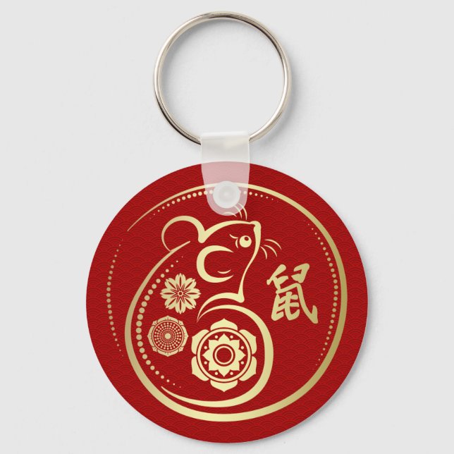 Porte-clés Année lunaire chinoise du Rat 2020 (Recto)