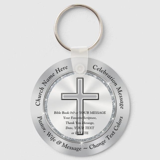 Porte-clés Anniversaire de l'église pas cher Faveurs croiser  (Recto)