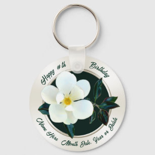 Porte-clés Anniversaire de Magnolia, Fleurs Favoris, Magnolia