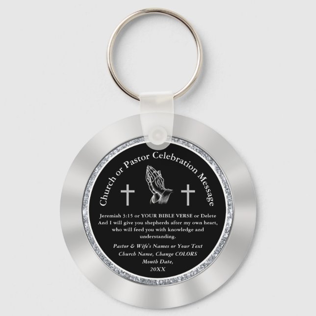 Porte-clés Anniversaire du pasteur Faveurs ou Anniversaire de (Recto)