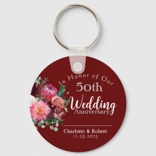 Porte-clés Anniversaire Mariage personnalisé du 50e couple ro