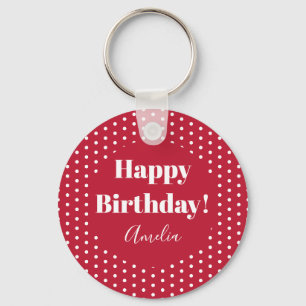 Porte-clés Anniversaire Personnalisé Joyeux Anniversaire Roug