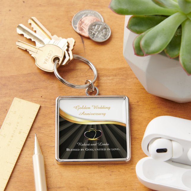 Porte-clés Anniversaire religieux du 50e Mariage d'or (Bureau)