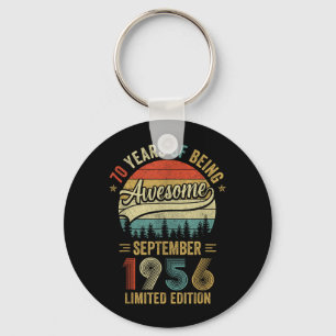 Porte-clés Anniversaire vintage septembre 1956 70 ans 70e ann