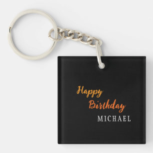 Porte-clés Anniversaire Votre Nom Minimaliste Moderne