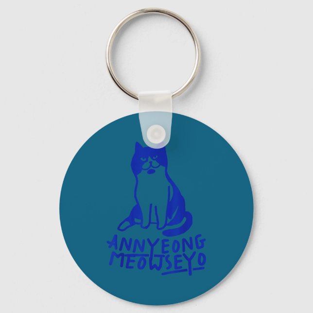 Porte-clés Annyeongmeowseyo K-drama Funny Cat Lovers  (Recto)