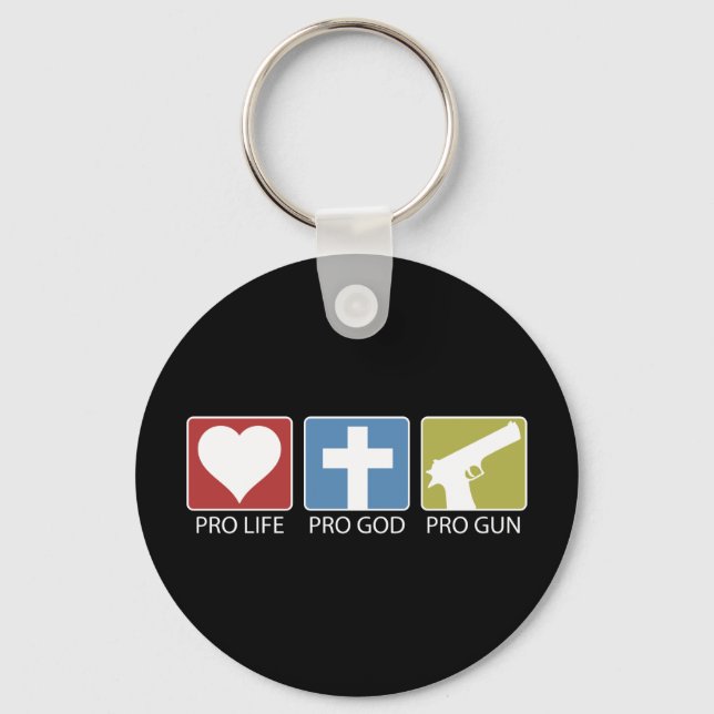 Porte-clés Anti-avortement, Pro God, Pro Gun (Recto)