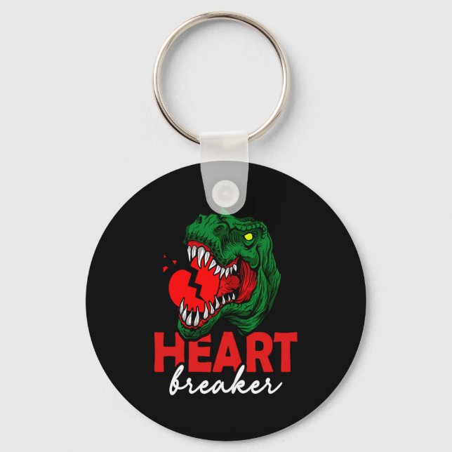 Porte-clés Anti Valentines Day Single Heart Breaker T Rex Di  (Recto)