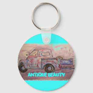 Porte-clés antique beauty blue patina truck