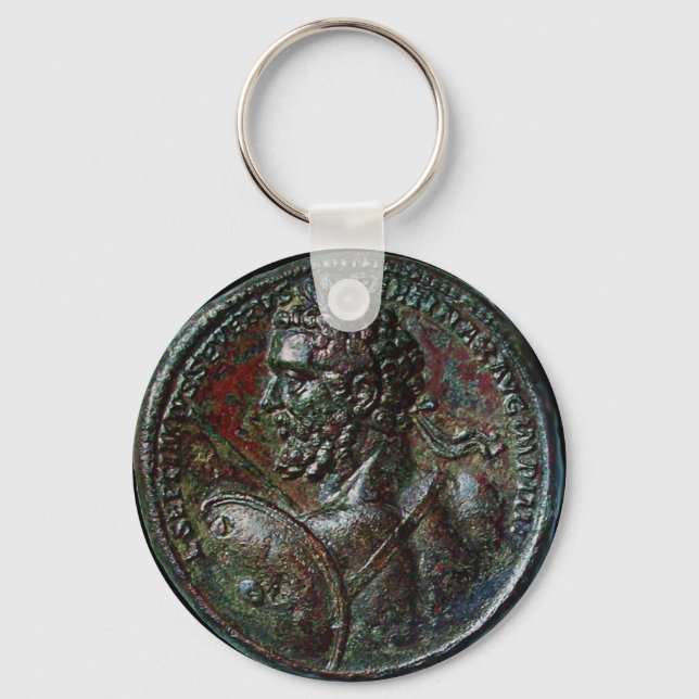PORTE-CLÉS ANTIQUE ROMAIN BRONZE MEDALLION SEPTIMUS SÉVERS (Recto)