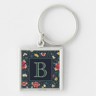 Porte-clés Antique Vintage Joli Monogramme Floral