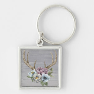 Porte-clés Antlers floraux de cerfs