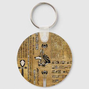 Porte-clés Anubis - Dieu égyptien - Or et Perle