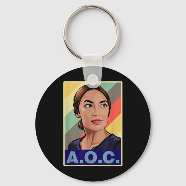 Porte-clés Aoc Alexandria Ocasio-cortez Première femme Présid (Recto)