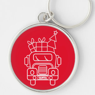 Porte-clés Aperçu camion de Noël Père Noël voiture vue avant
