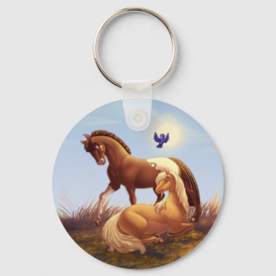 Porte-clés Appaloosa Horse et Palomino Pony Promotionnels