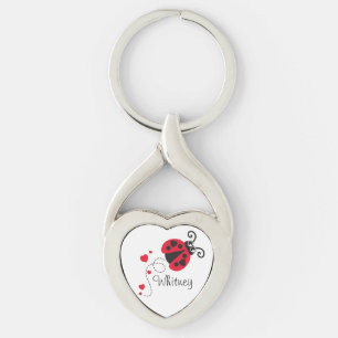 Porte-clés appelé par coccinelle de coeur d'amou