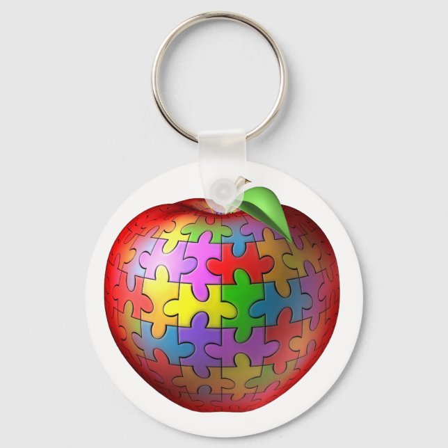 Porte-clés Apple de puzzle 3D (Recto)