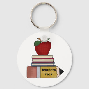 Porte-clés Apple, livres, roche de professeurs de crayon