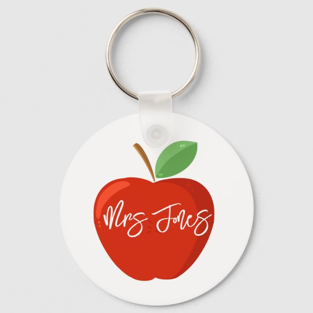 Porte-clés Apple merci enseignant clé cadeau anneau (Recto)