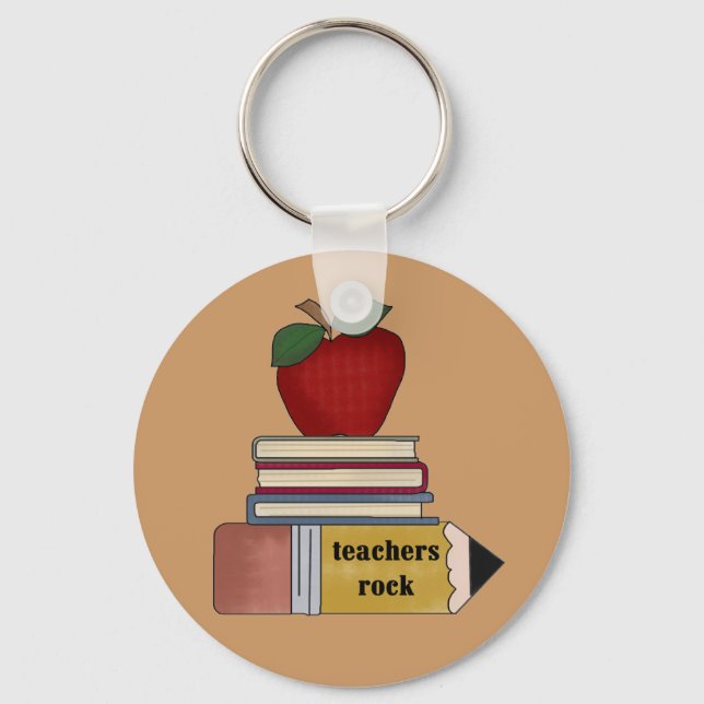 Porte-clés Apple Teachers Rock Tshirts et cadeaux (Recto)