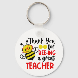Porte-clés Appréciation de l'enseignant d'abeilles Porte - cl
