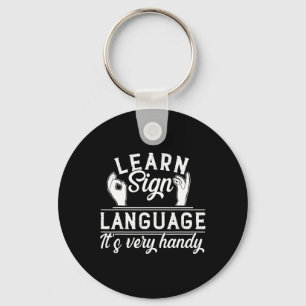 Porte-clés Apprendre Langue des signes ASL Enseignant Sourde 