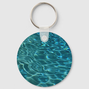 Porte-clés Aqua Blue Water Motif, ondulations océaniques