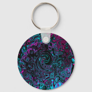 Porte-clés Aqua Magenta et Abstrait noir