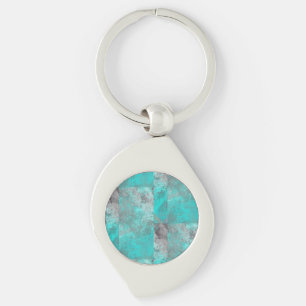 Porte-clés Aqua Turquoise Blue and Grey Stone