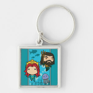 Porte-clés Aquaman Chibi Mera & Aquaman Graphisme sous-mari