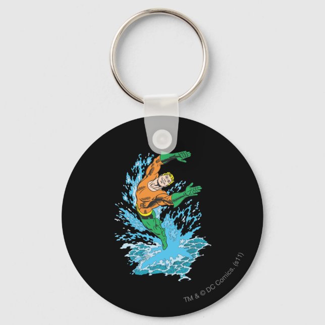 Porte-clés Aquaman saute dans la vague (Recto)