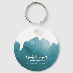 Porte-clés Aquarelle Abstraite couleur turquoise trait de bro