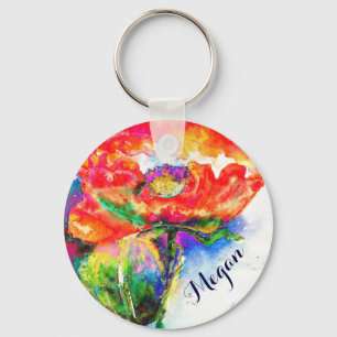 Porte-clés Aquarelle Abstraite rouge