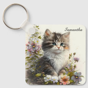 Porte-clés Aquarelle adorable Ragamuffin Kitten