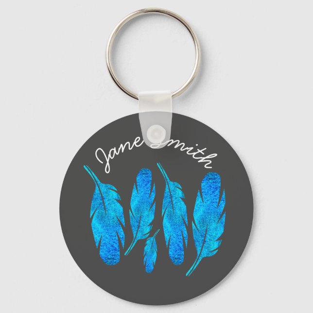 Porte-clés Aquarelle bleu (Recto)