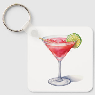 Porte-clés Aquarelle Cocktail cosmopolite Boisson