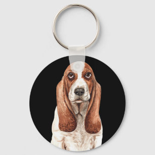 Porte-clés Aquarelle de chien chiot mignonne Hound