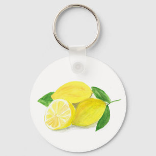 Porte-clés Aquarelle de citron jaune