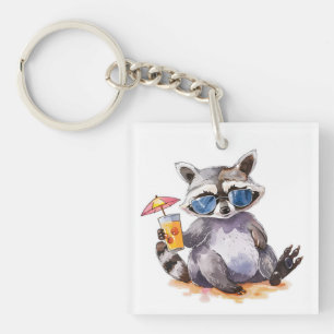 Porte-clés Aquarelle de plage estivale