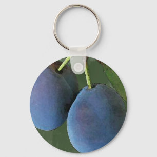 Porte-clés Aquarelle de prunes - porte - clé