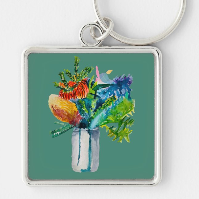 Porte-clés Aquarelle des fleurs australiennes (Devant)