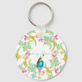 Porte-clés Aquarelle des fleurs de printemps