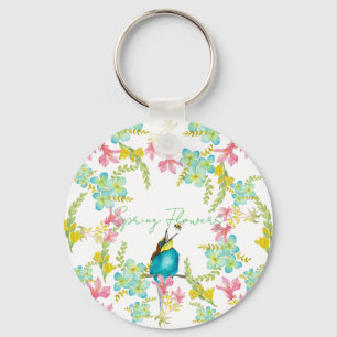 Porte-clés Aquarelle des fleurs de printemps