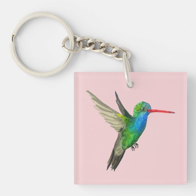 Porte-clés Aquarelle d'oiseau mignon à bec large (Devant)